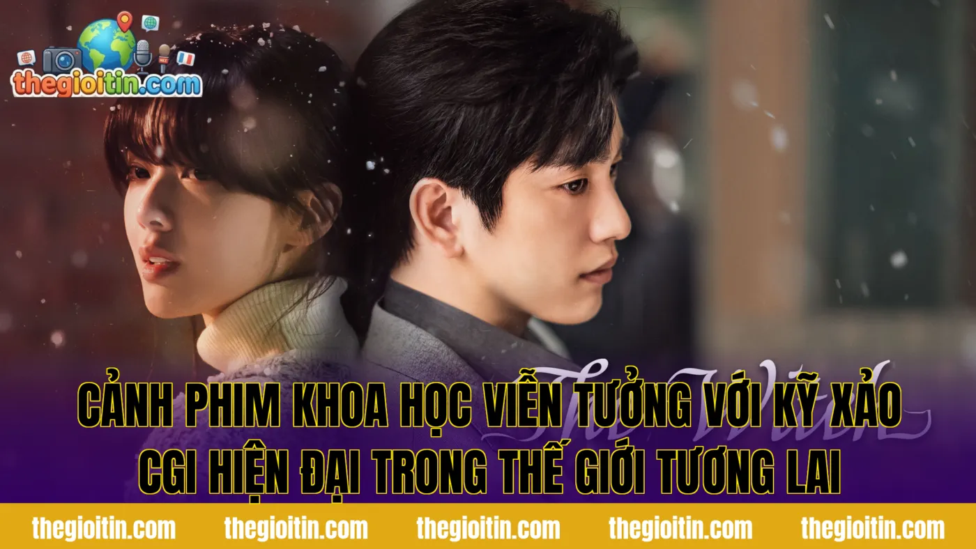 Cảnh phim khoa học viễn tưởng với kỹ xảo CGI hiện đại trong thế giới tương lai