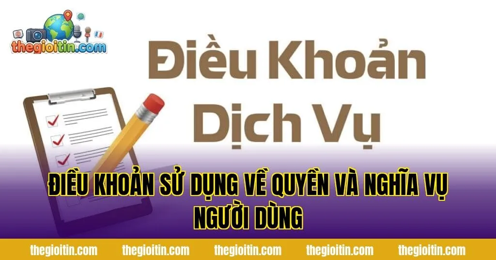 Điều khoản sử dụng về quyền và nghĩa vụ người dùng