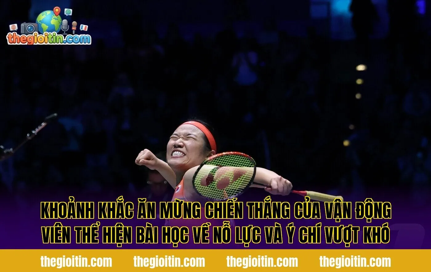 Khoảnh khắc ăn mừng chiến thắng của vận động viên thể hiện bài học về nỗ lực và ý chí vượt khó